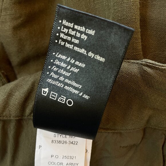 Paige Dallas Linen Blend Pleated Trouser Pants Green 2 - Picture 10 of 14